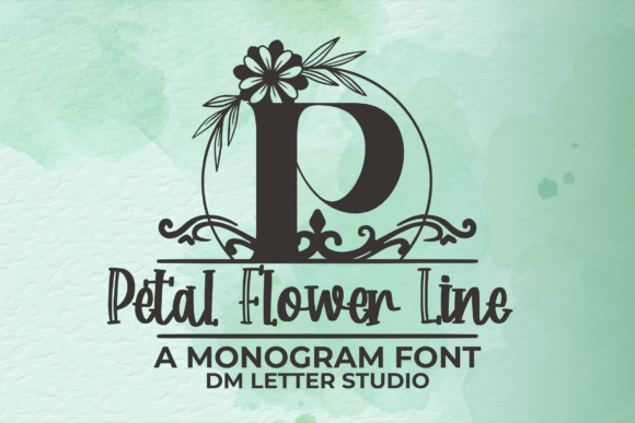 Petal Flower Line Monogram for Web Design